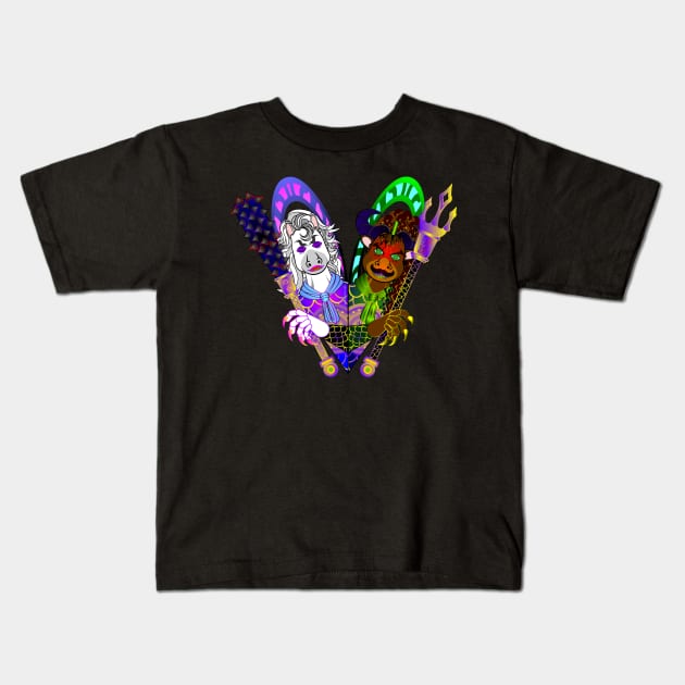 Ox-Head/Niu Tuo and Horse-Face/Ma Mien Kids T-Shirt by cholesterolmind